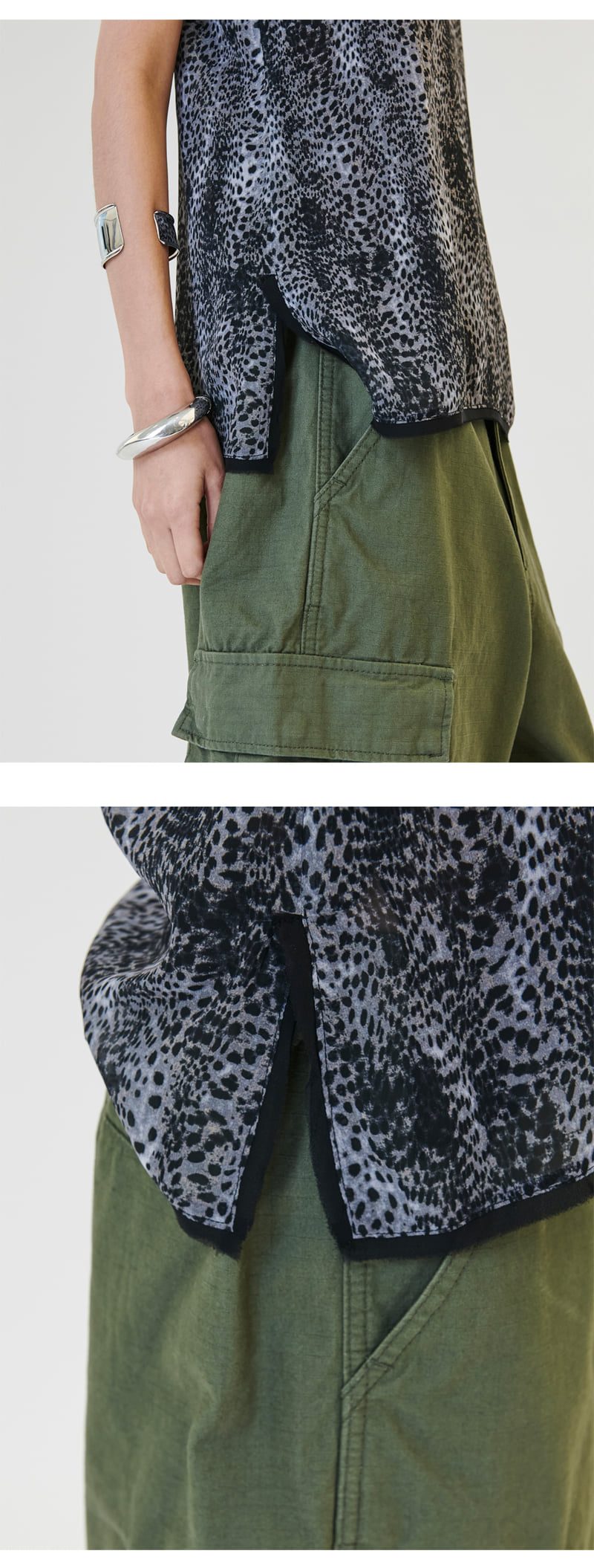 Project Wave - Korean Women Fashion - #momslook - Leopard Chiffon Sleeveless - 3