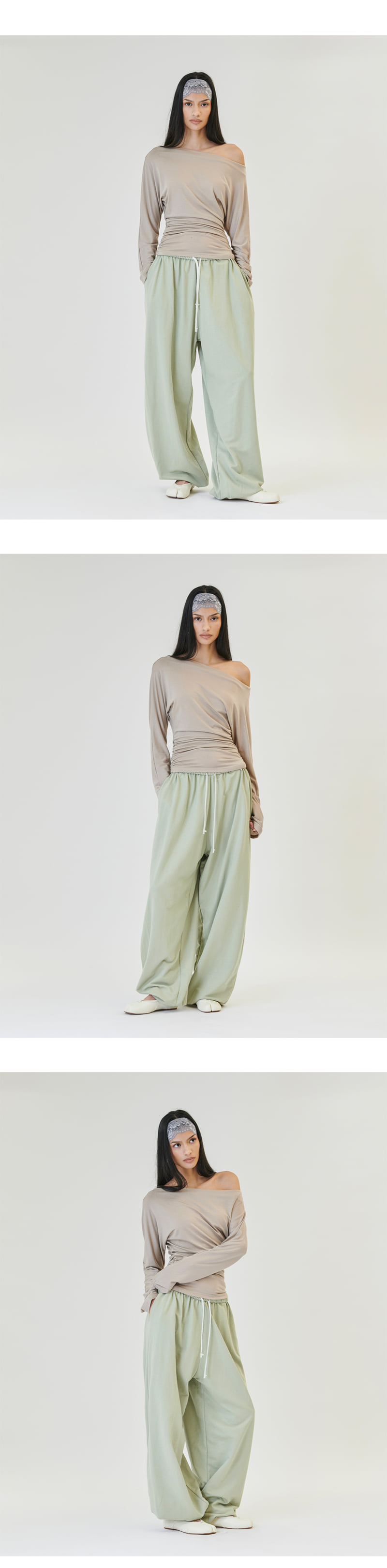 Project Wave - Korean Women Fashion - #momslook - Shirring Color Banding Pants
