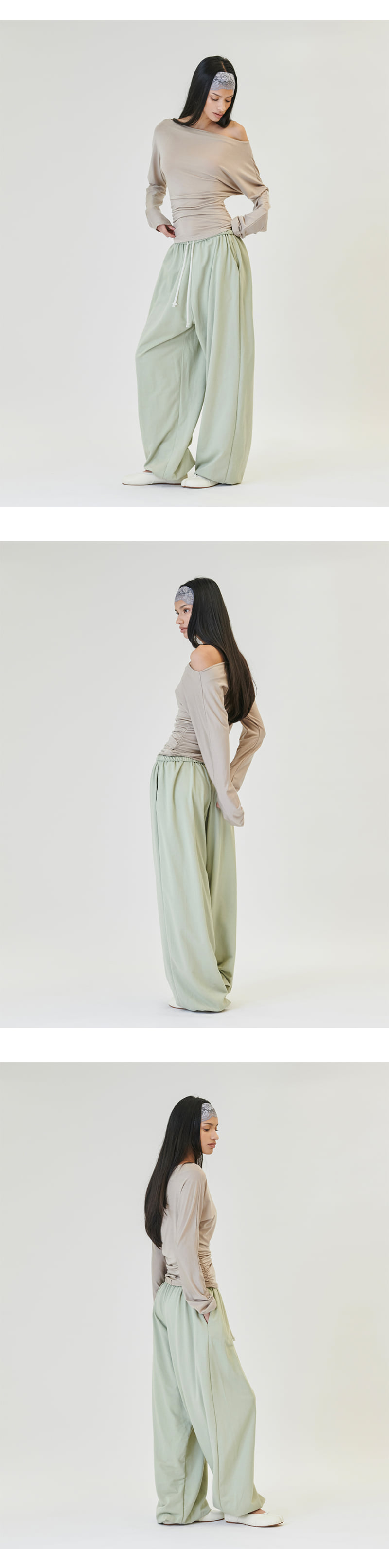 Project Wave - Korean Women Fashion - #momslook - Shirring Color Banding Pants - 3