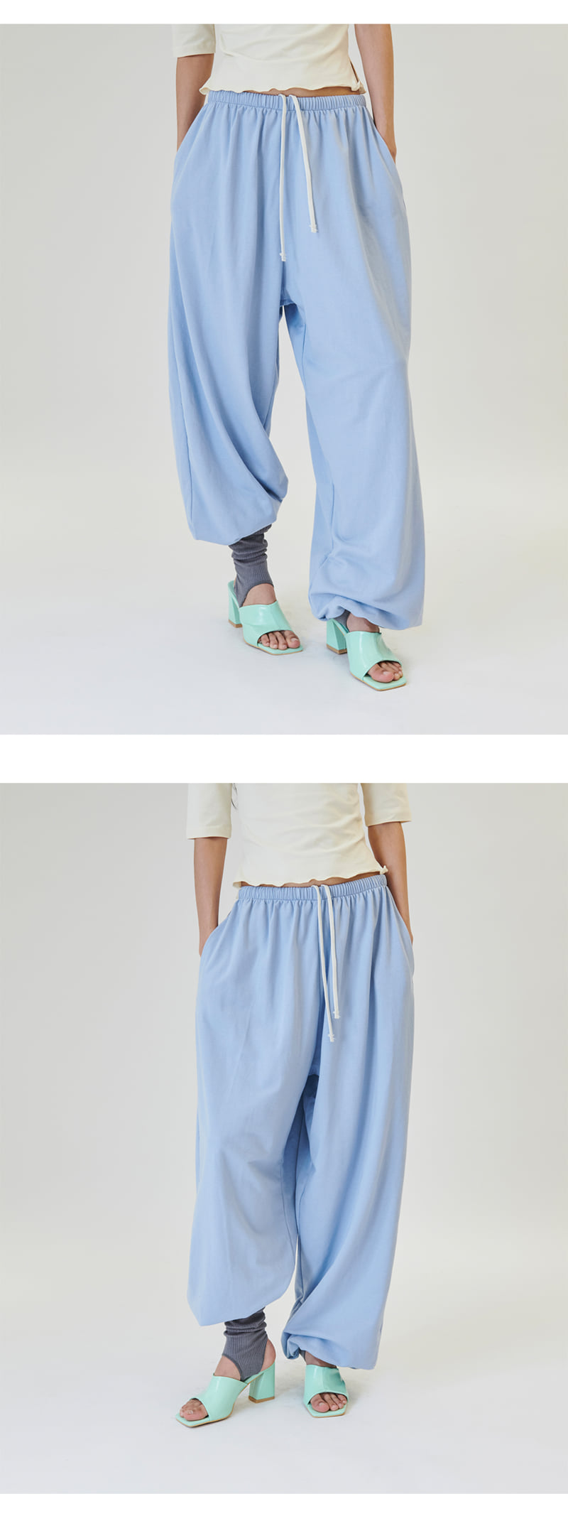 Project Wave - Korean Women Fashion - #momslook - Shirring Color Banding Pants - 7