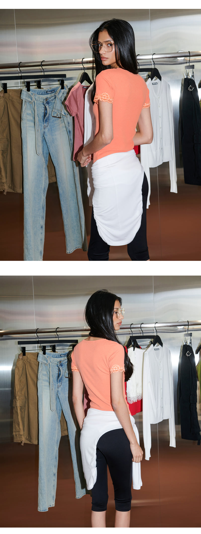 Project Wave - Korean Women Fashion - #momslook - Cella Lace Short-Sleeve Tee - 7