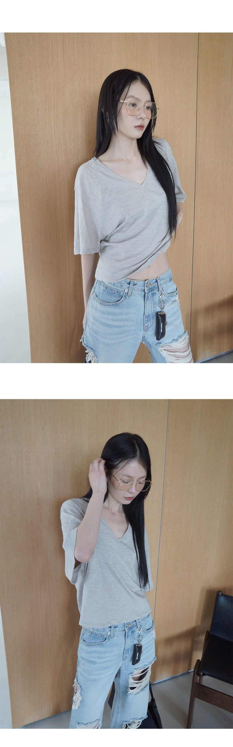 Project Wave - Korean Women Fashion - #momslook - Linen Crop Tee