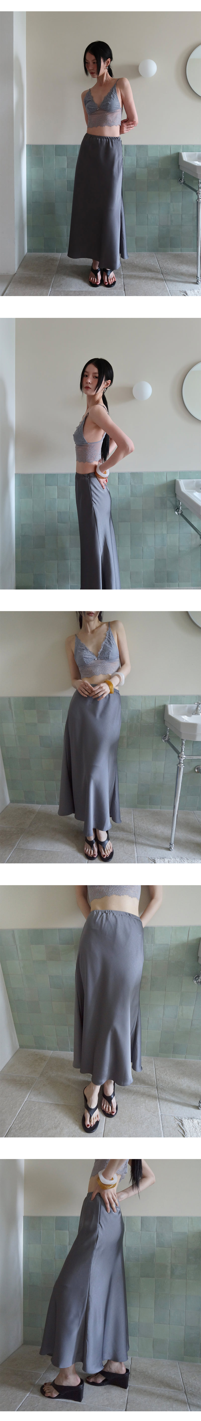 Project Wave - Korean Women Fashion - #momslook - Double Satin Skirt - 2