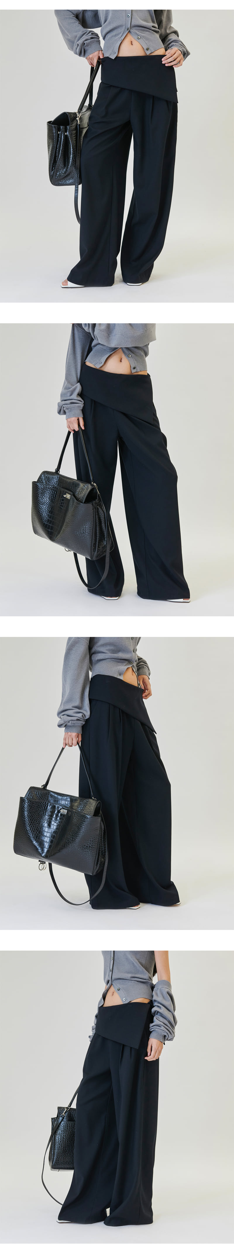 Project Wave - Korean Women Fashion - #pursuepretty - Taylor Folding Pintuck Wide Slacks - 2
