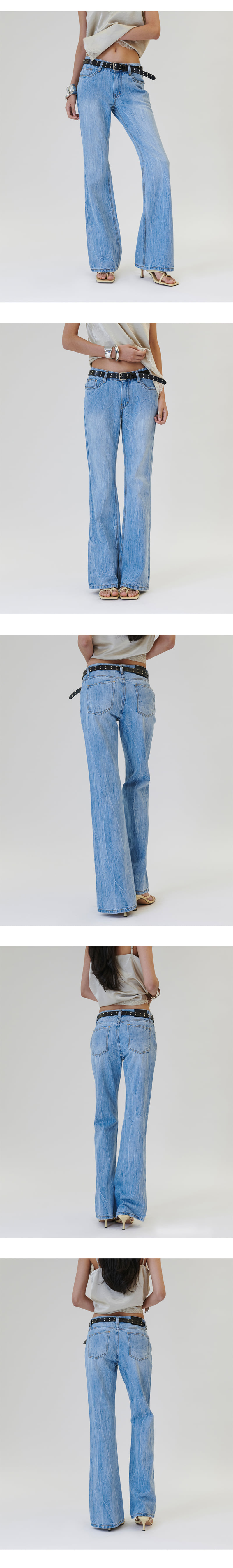 Project Wave - Korean Women Fashion - #romanticstyle - Blue High-Rise Bootcut Denim - 2