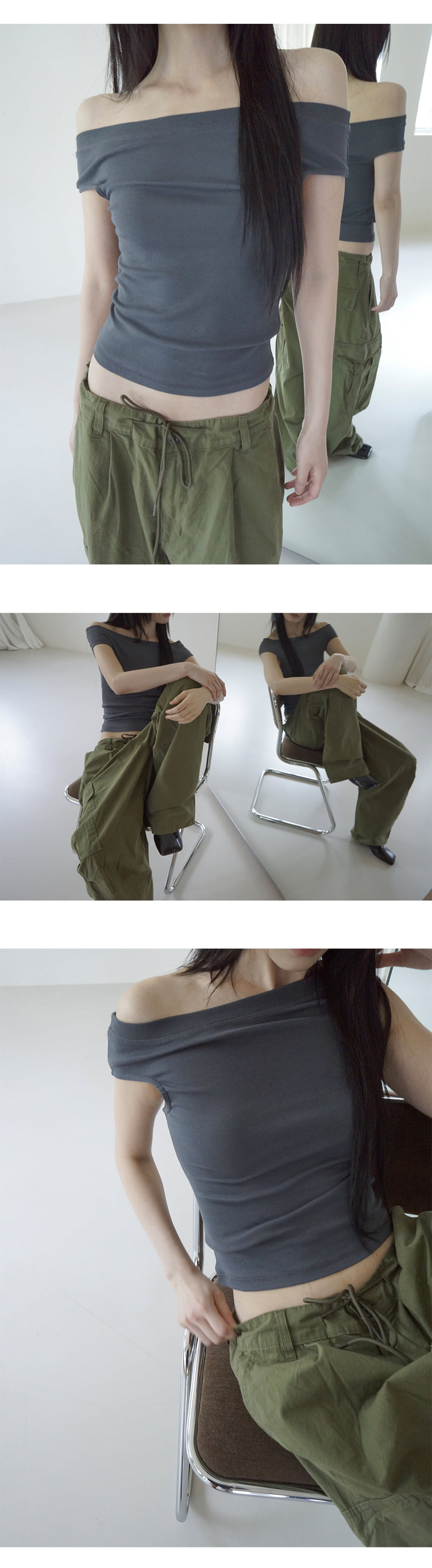 Project Wave - Korean Women Fashion - #shopsmall - Moss Off Shoulder Top - 2