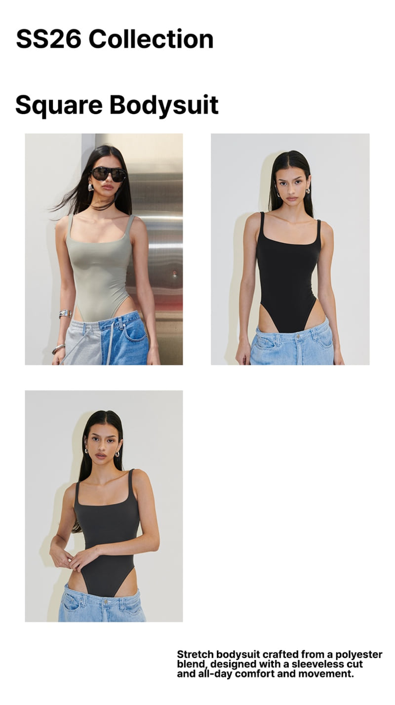Project Wave - Korean Women Fashion - #thatsdarling - Move Square BodySuit