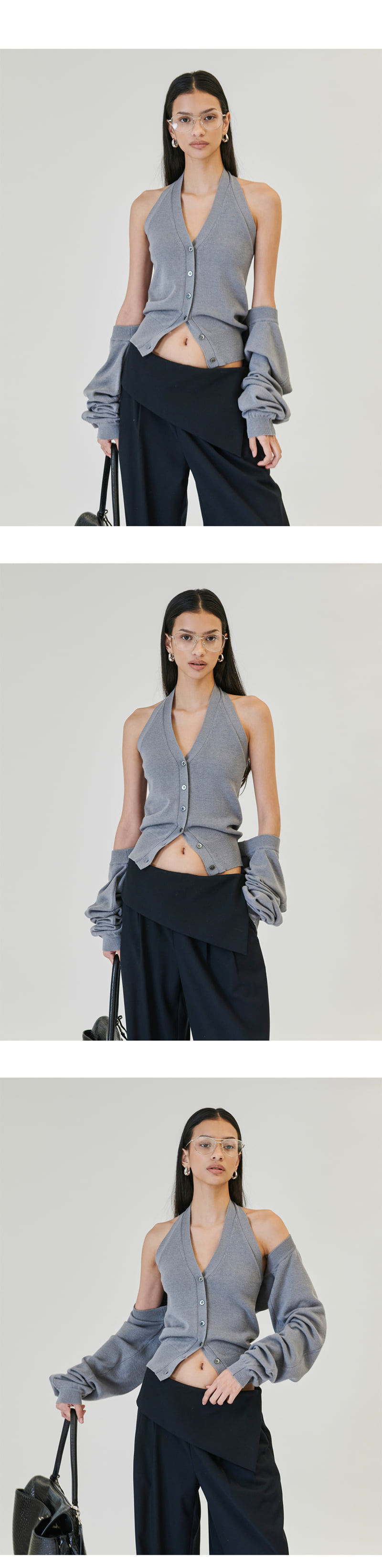 Project Wave - Korean Women Fashion - #thelittlethings - Eviag Halter Cardigan Knit Set