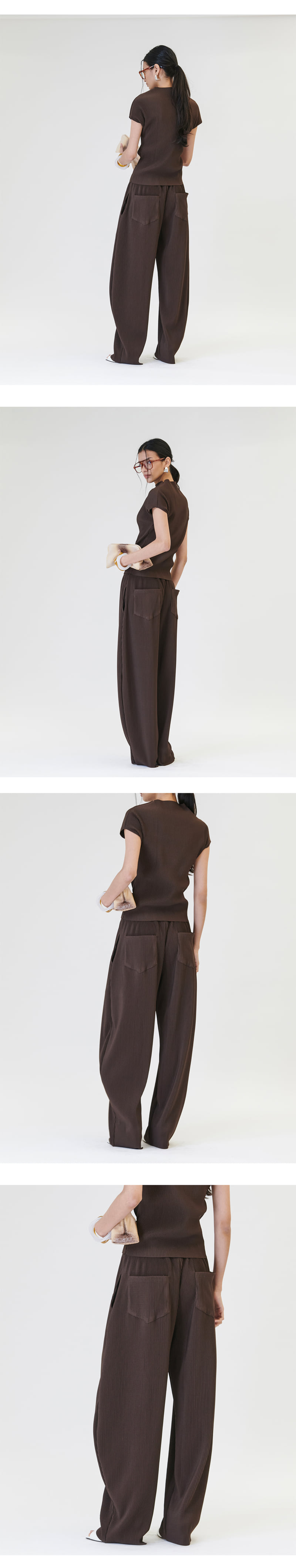Project Wave - Korean Women Fashion - #vintageinspired - Pleated Round Banding Pants - 2