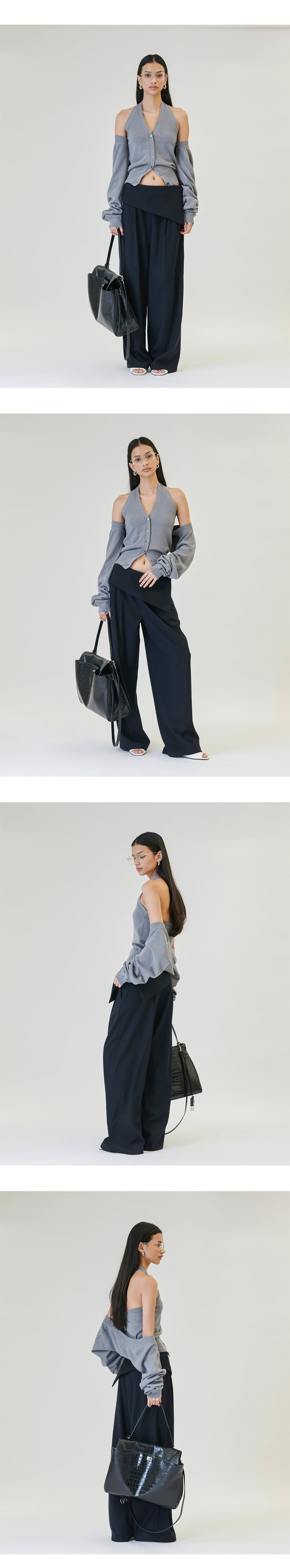 Project Wave - Korean Women Fashion - #vintagekidsstyle - Taylor Folding Pintuck Wide Slacks