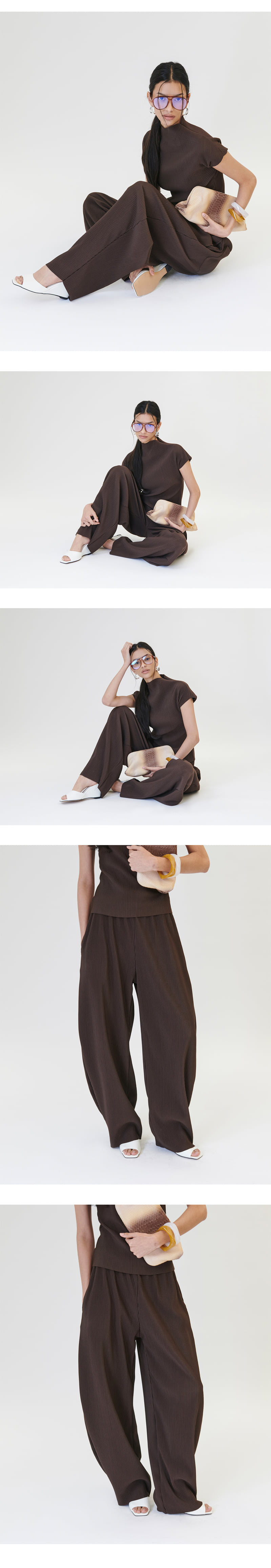 Project Wave - Korean Women Fashion - #vintagekidsstyle - Pleated Round Banding Pants - 3