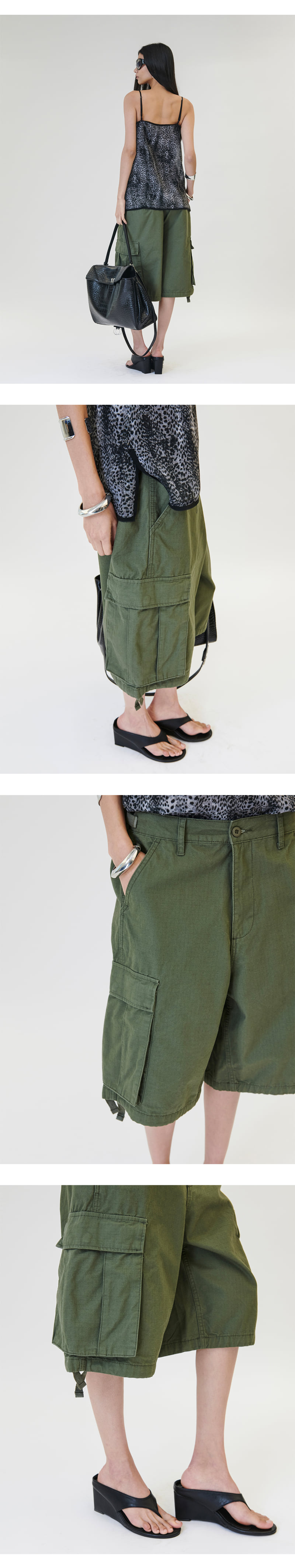 Project Wave - Korean Women Fashion - #womensfashion - Vintage Cargo Half-pants - 8