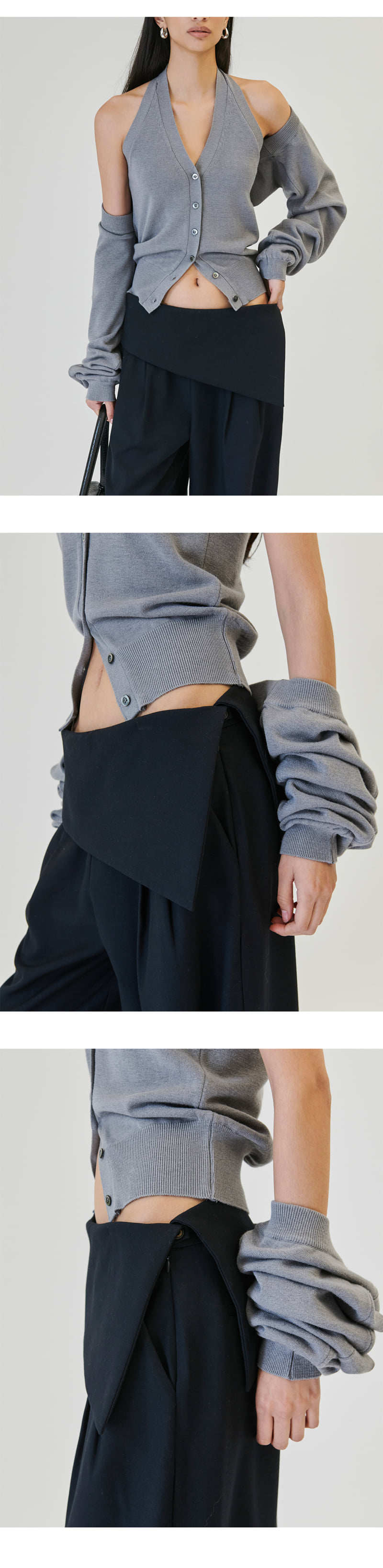 Project Wave - Korean Women Fashion - #womensfashion - Eviag Halter Cardigan Knit Set - 3