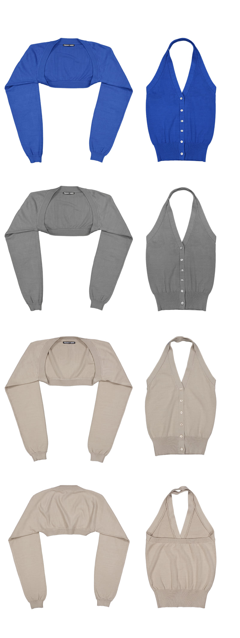 Project Wave - Korean Women Fashion - #womensfashion - Eviag Halter Cardigan Knit Set - 5