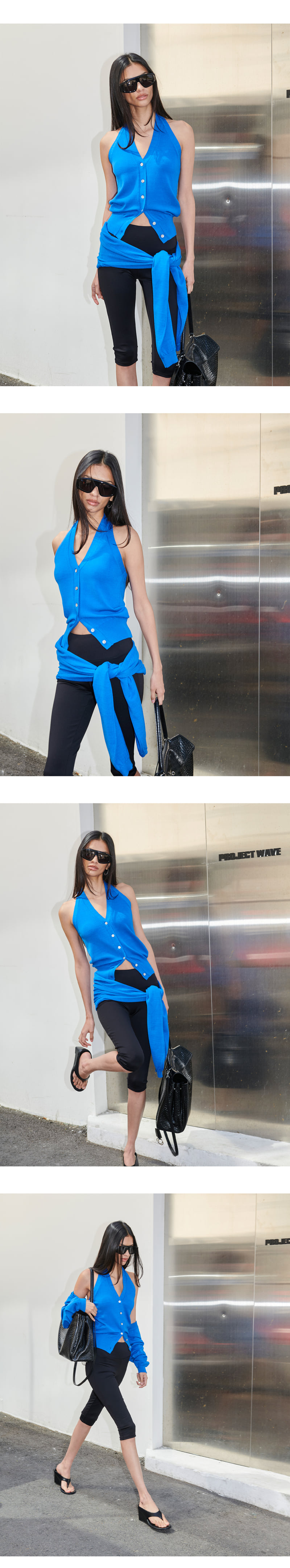 Project Wave - Korean Women Fashion - #womensfashion - Eviag Halter Cardigan Knit Set - 7