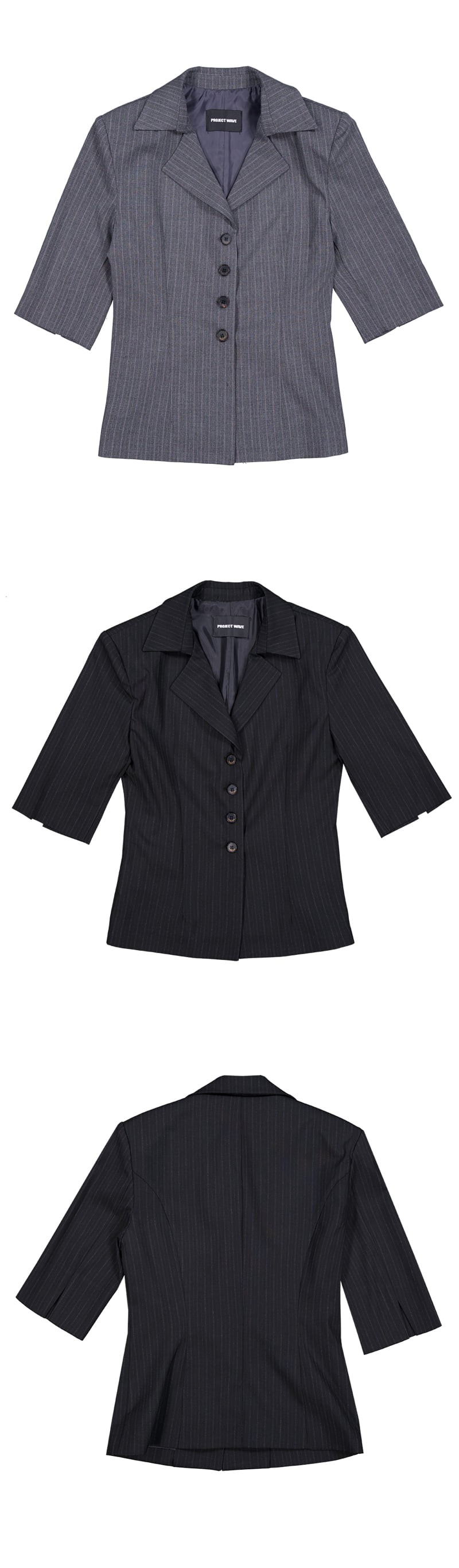 Project Wave - Korean Women Fashion - #momslook - Elfin Stripe Half Jacket - 4
