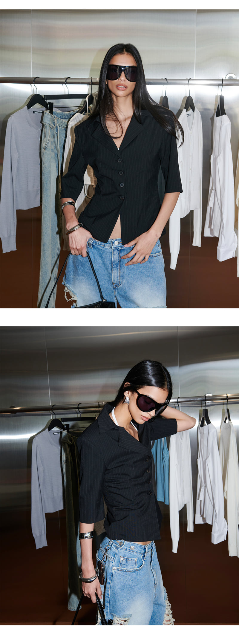Project Wave - Korean Women Fashion - #womensfashion - Elfin Stripe Half Jacket - 8