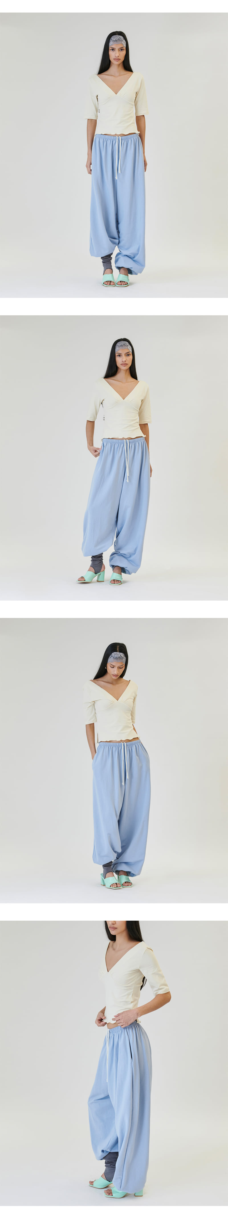 Project Wave - Korean Women Fashion - #womensfashion - Modern Both Side V-neck Tee