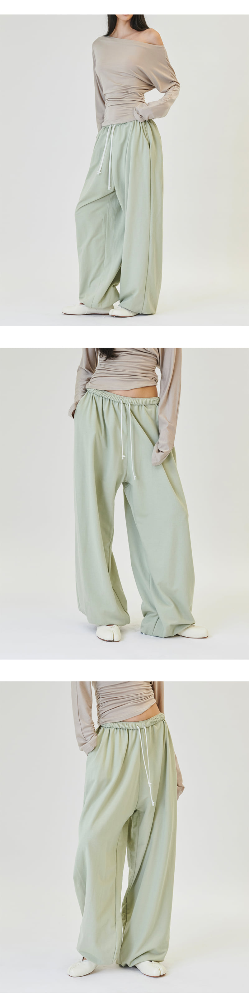 Project Wave - Korean Women Fashion - #womensfashion - Shirring Color Banding Pants - 2