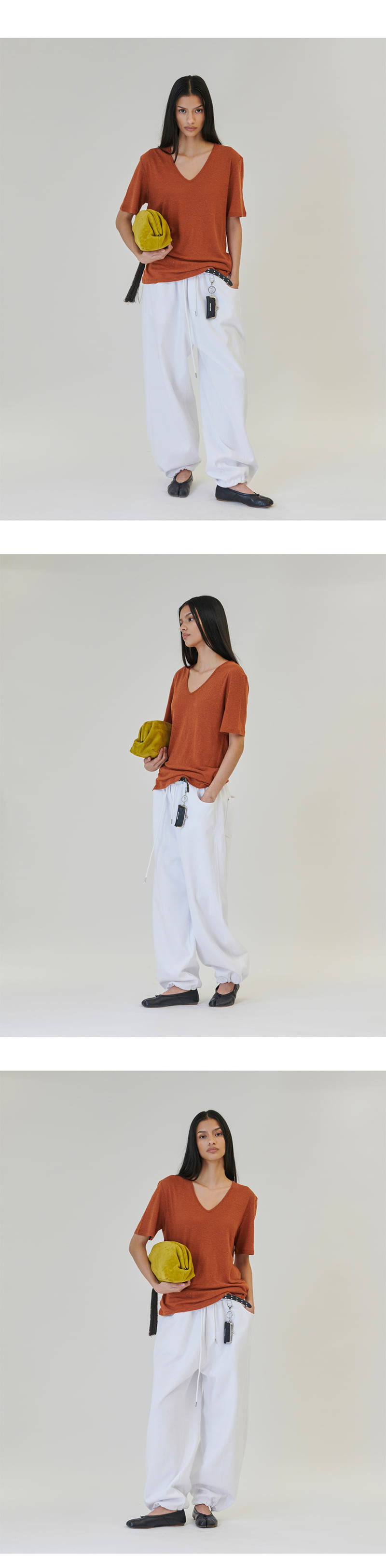 Project Wave - Korean Women Fashion - #womensfashion - Linen V-neck Tee