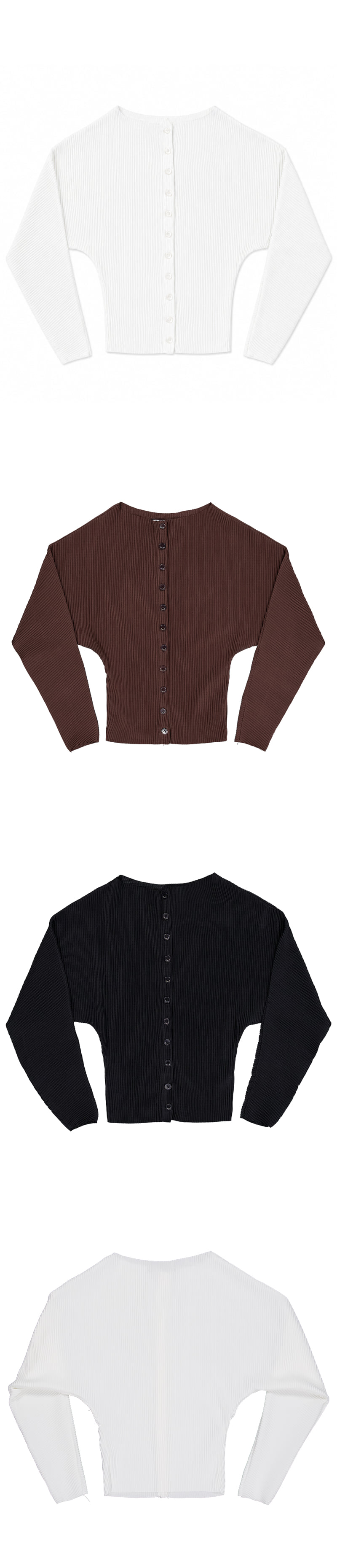 Project Wave - Korean Women Fashion - #womensfashion - Pleated Round Cardigan - 2