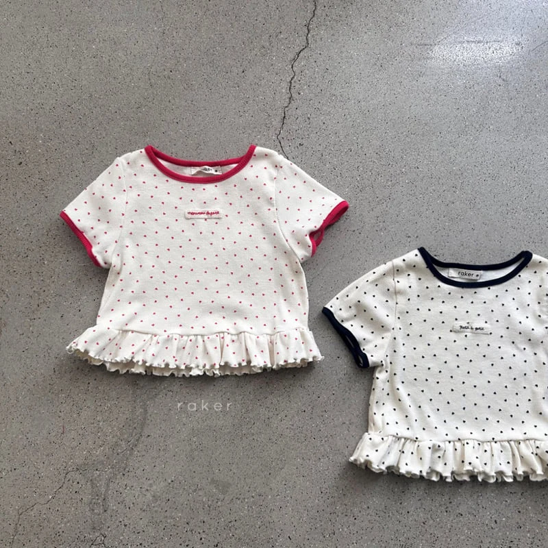 Raker - Korean Children Fashion - #childofig - Heart Frill Tee