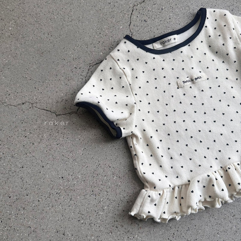 Raker - Korean Children Fashion - #designkidswear - Heart Frill Tee - 3