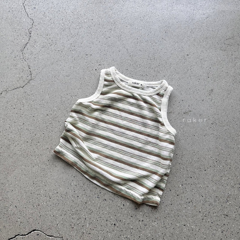 Raker - Korean Children Fashion - #designkidswear - Morning Stripe Sleeveless Tee - 2