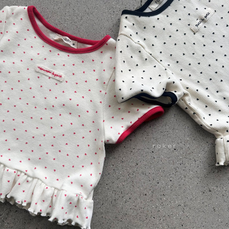 Raker - Korean Children Fashion - #designkidswear - Heart Frill Tee - 4