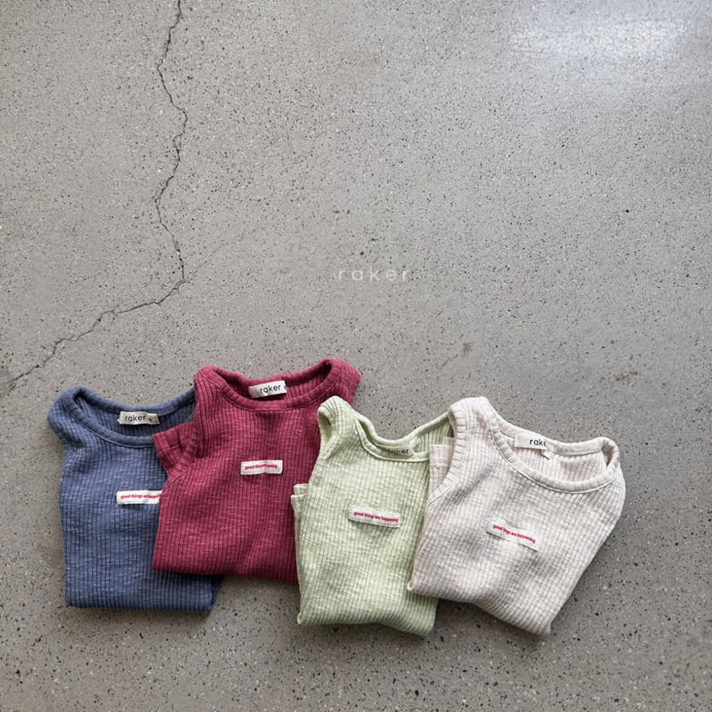 Raker - Korean Children Fashion - #fashionkids - Slub Rib Sleeveless Tee