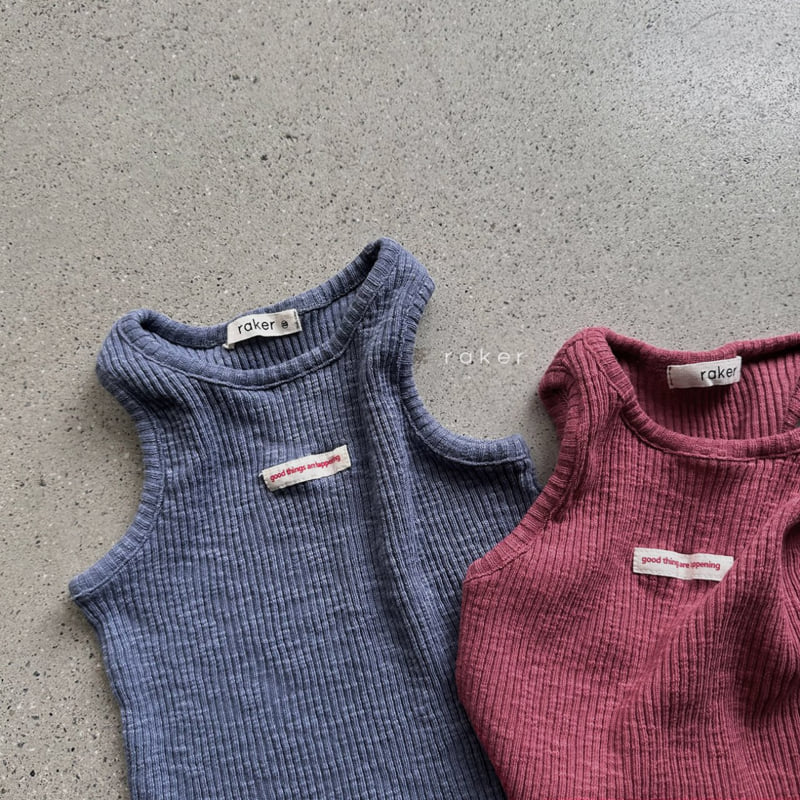 Raker - Korean Children Fashion - #kidsstore - Slub Rib Sleeveless Tee - 4