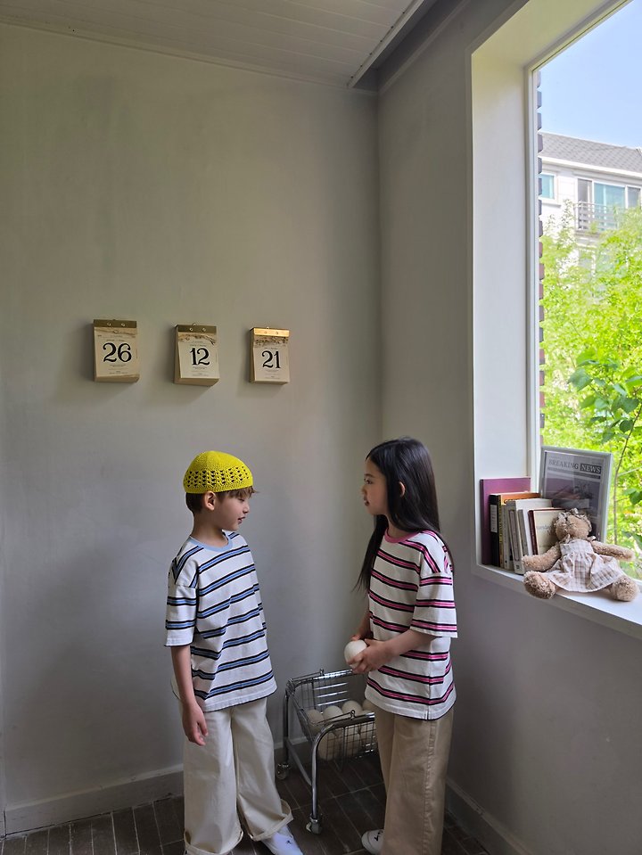 Raleelounge - Korean Children Fashion - #discoveringself - Rib Pigment Stripe Tee - 3