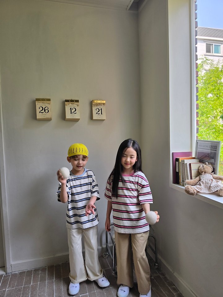 Raleelounge - Korean Children Fashion - #discoveringself - Rib Pigment Stripe Tee - 4