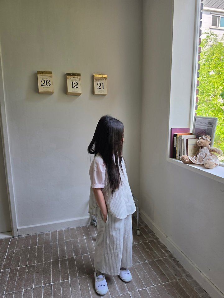 Raleelounge - Korean Children Fashion - #kidzfashiontrend - Stripe Wide Pants - 6