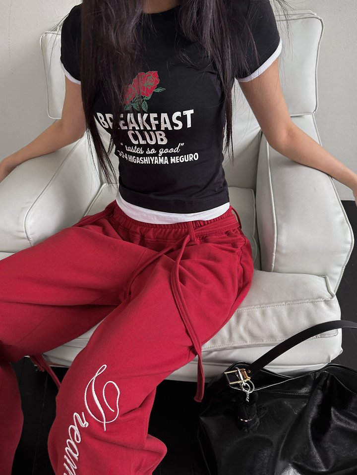 Rare Closet - Korean Women Fashion - #momslook - Rose Double Contrast Tee - 3