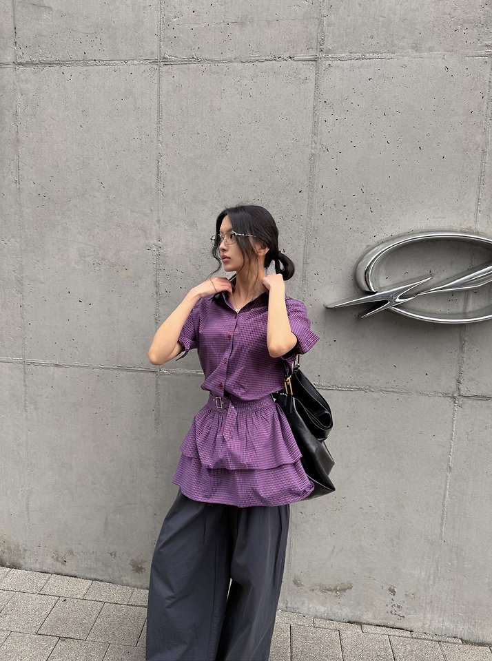 Rare Closet - Korean Women Fashion - #momslook - Lowell Check Shirt One-piece - 8