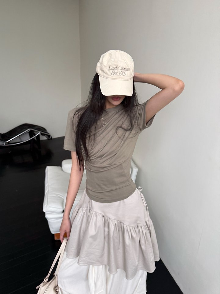 Rare Closet - Korean Women Fashion - #momslook - Drape Shirring Tee - 2