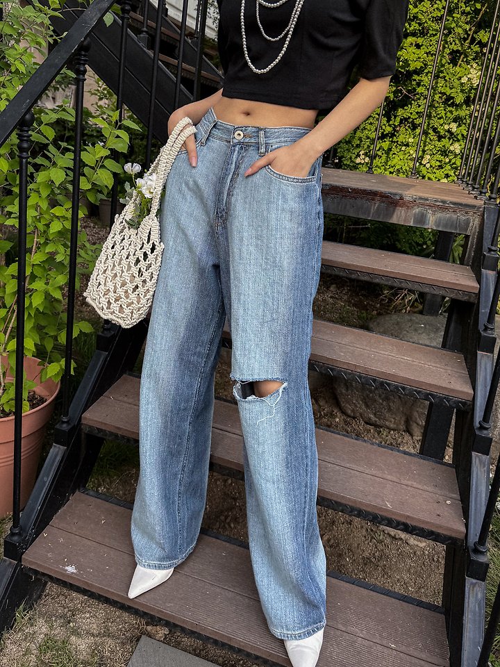 Rare Closet - Korean Women Fashion - #womensfashion - Signature Denim Pants - 4