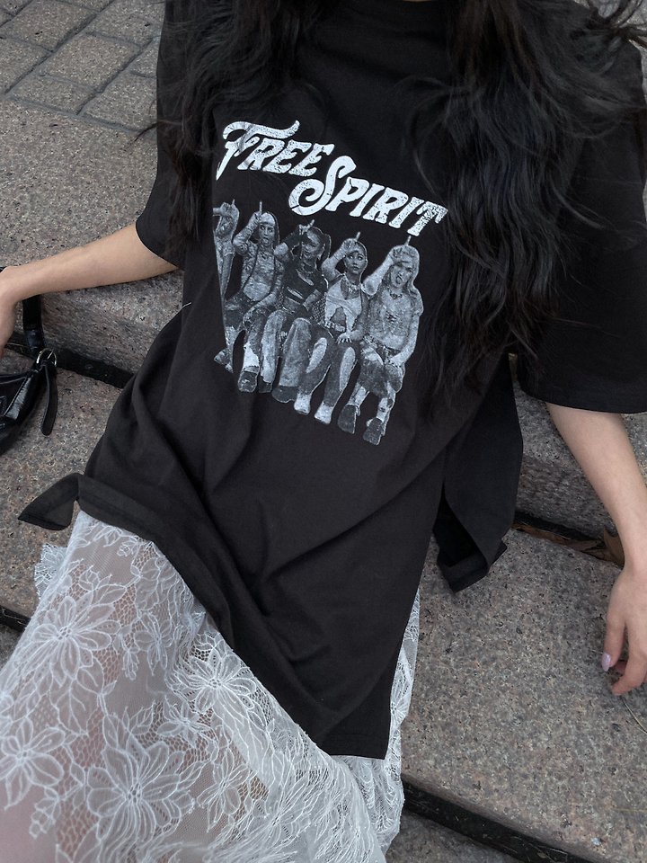 Rare Closet - Korean Women Fashion - #momslook - Spirit Slit Padded Tee