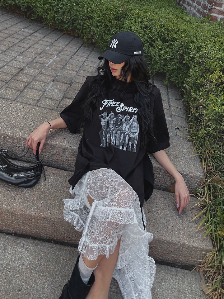 Rare Closet - Korean Women Fashion - #momslook - Spirit Slit Padded Tee - 3