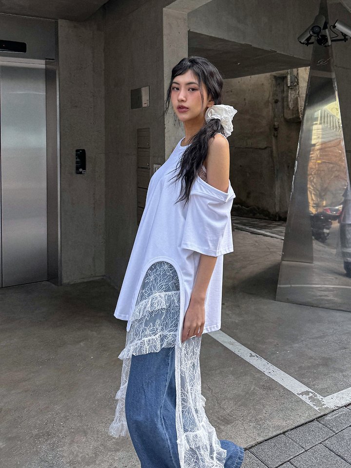 Rare Closet - Korean Women Fashion - #momslook - City Slit Boxy Tee - 3