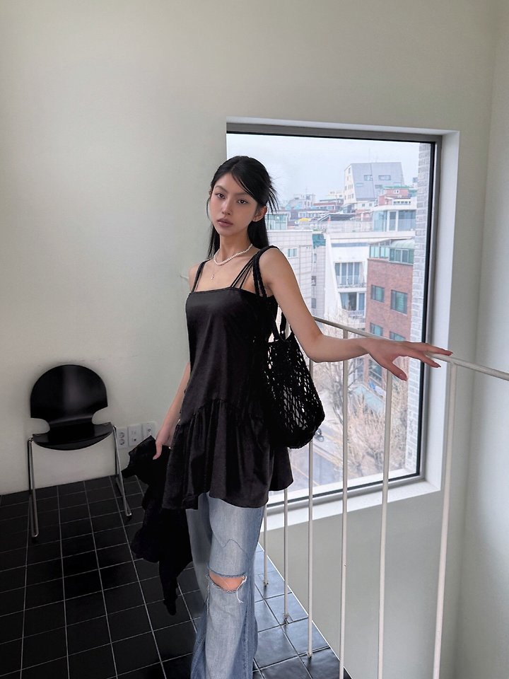 Rare Closet - Korean Women Fashion - #momslook - Flow Unbalanced Frill One-piece - 2