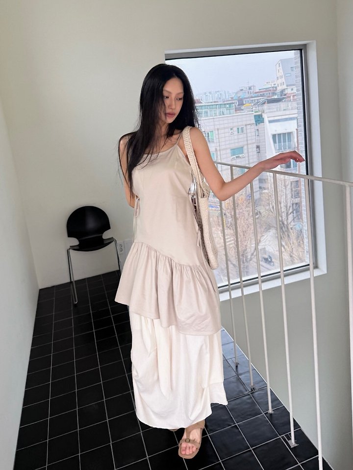 Rare Closet - Korean Women Fashion - #momslook - Flow Unbalanced Frill One-piece - 6