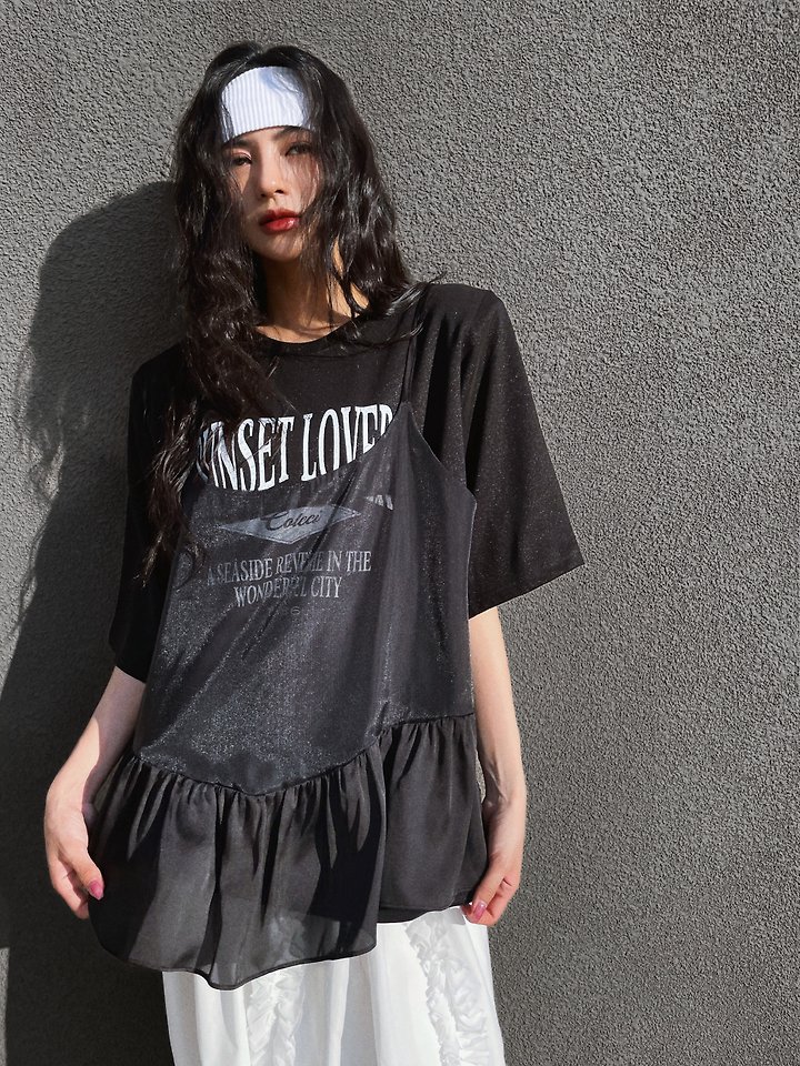 Rare Closet - Korean Women Fashion - #momslook - Sunset Layered Tee - 3