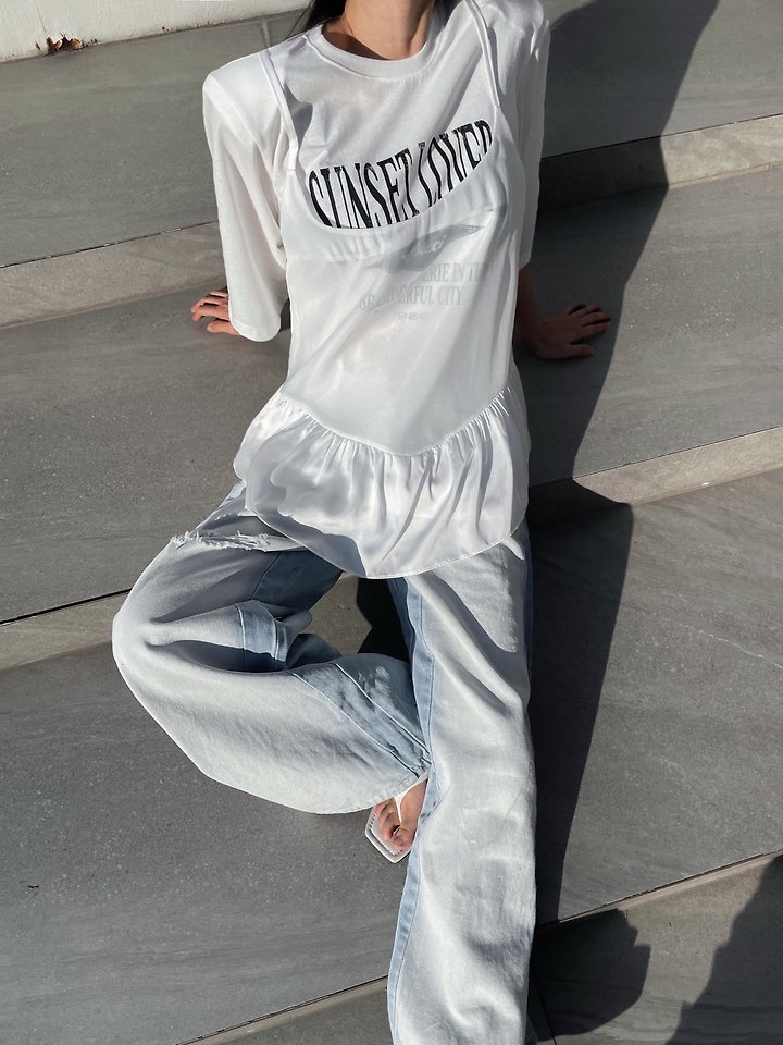 Rare Closet - Korean Women Fashion - #momslook - Sunset Layered Tee - 5