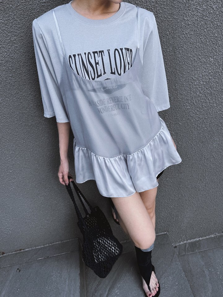 Rare Closet - Korean Women Fashion - #momslook - Sunset Layered Tee - 7