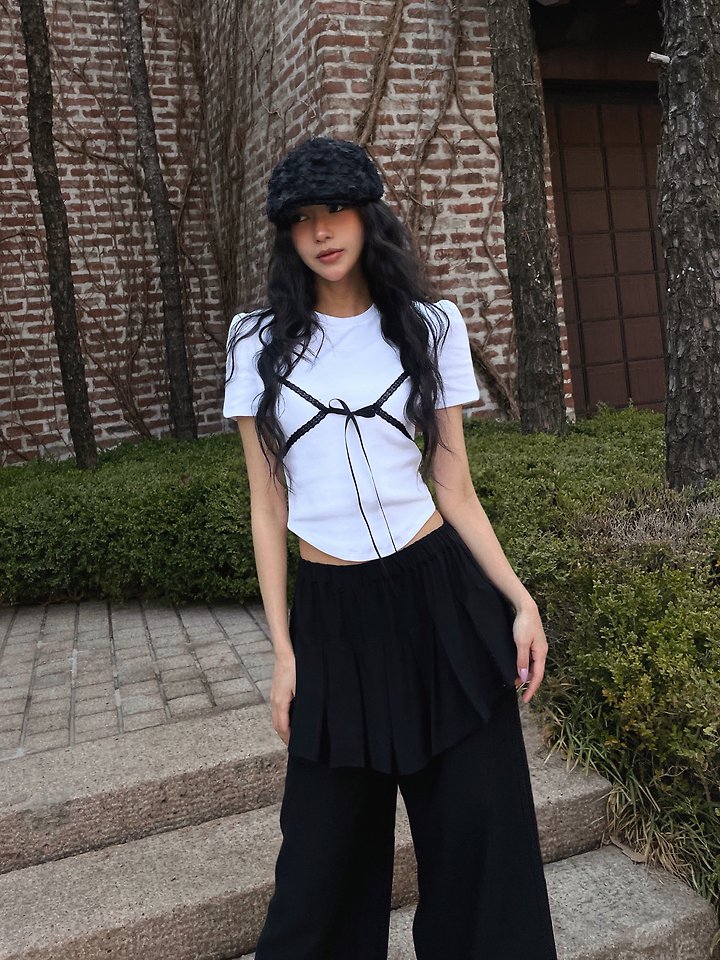 Rare Closet - Korean Women Fashion - #momslook - Top Lace Puff Tee - 3