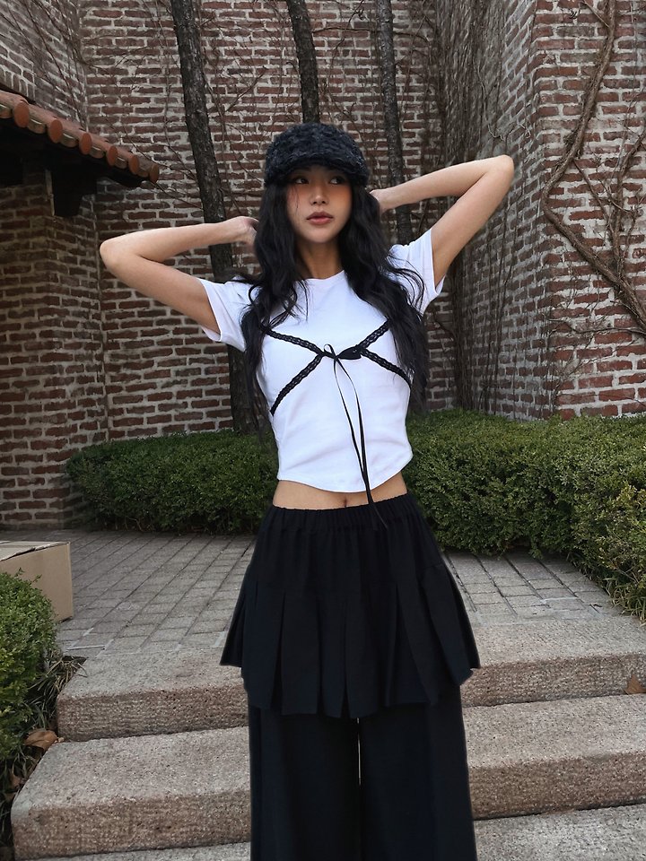 Rare Closet - Korean Women Fashion - #momslook - Top Lace Puff Tee - 4