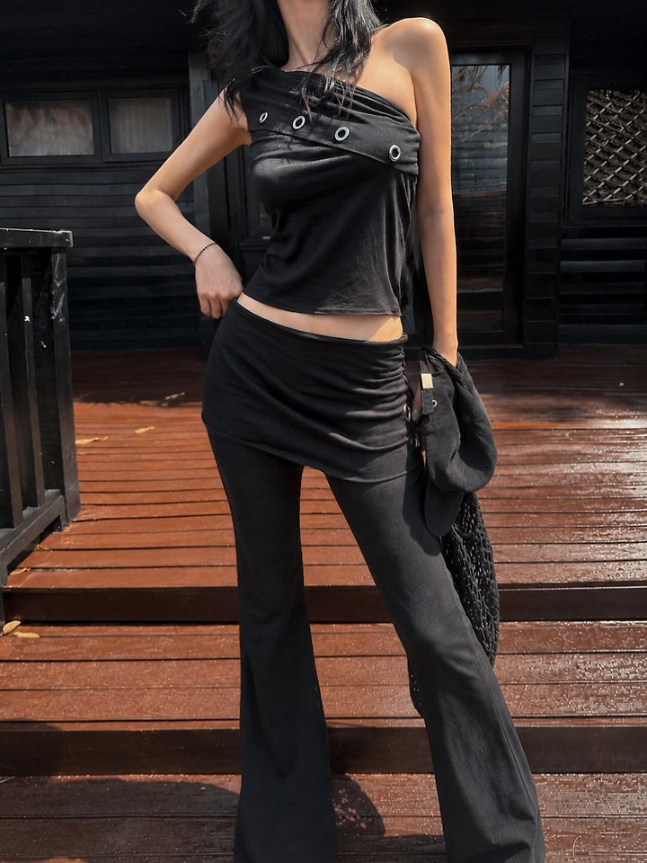 Rare Closet - Korean Women Fashion - #romanticstyle - Eyelet Cover Bootcut Pants - 6