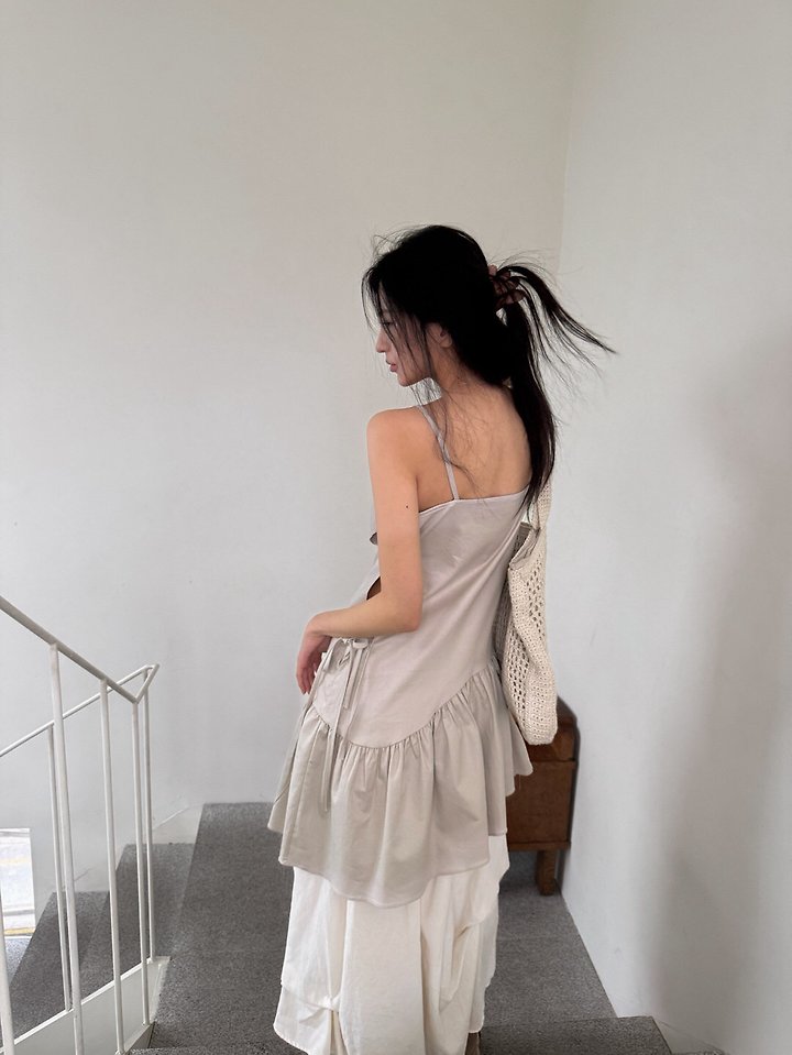 Rare Closet - Korean Women Fashion - #vintageinspired - Flow Unbalanced Frill One-piece - 10